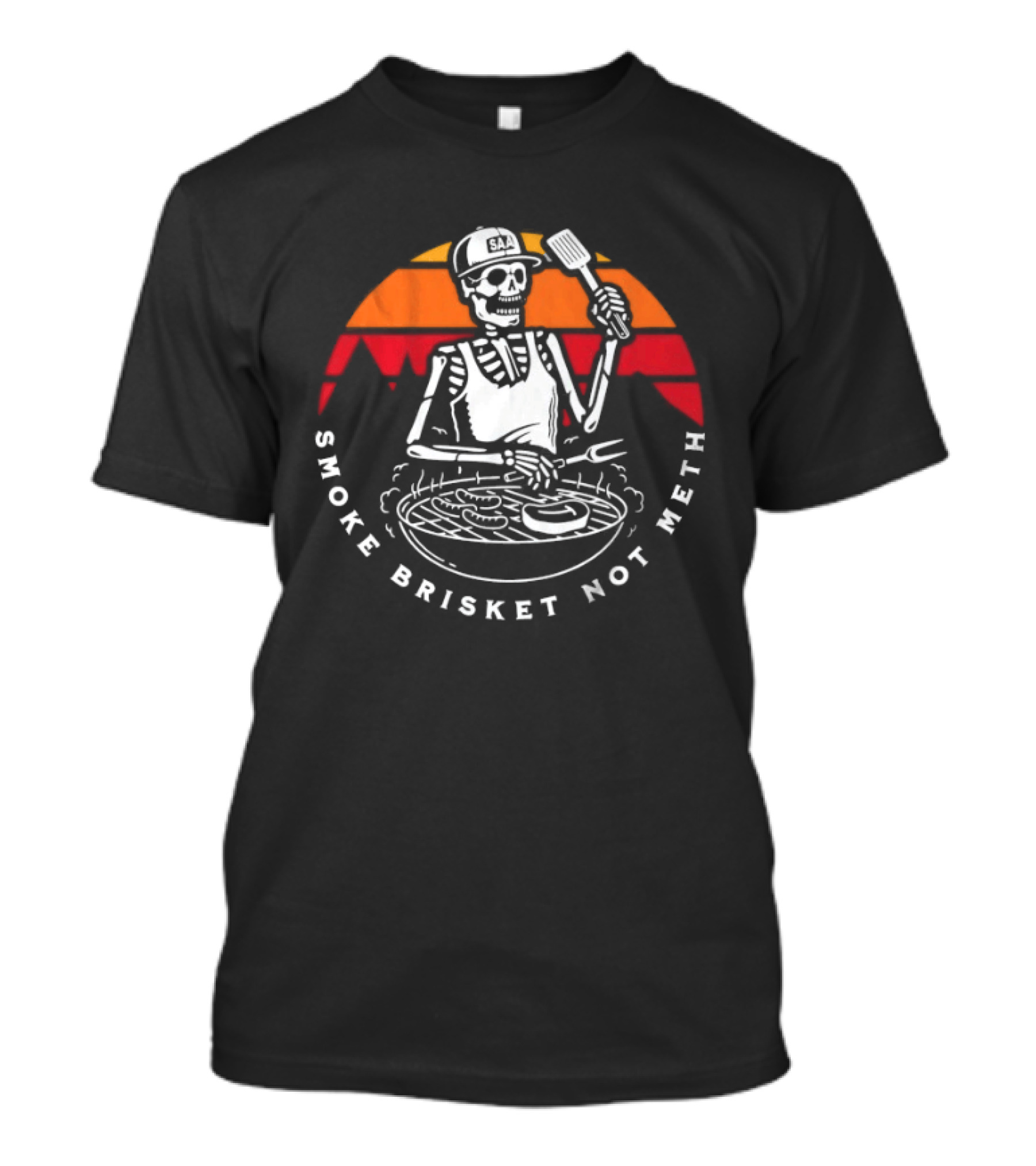 Smoke Brisket Not Meth Skeleton BBQ Grilling Skeleton T-Shirt