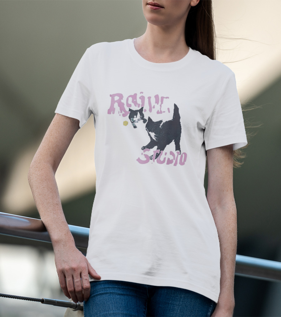 Raive Studio Cats Kitten Playful Black Cat T-Shirt