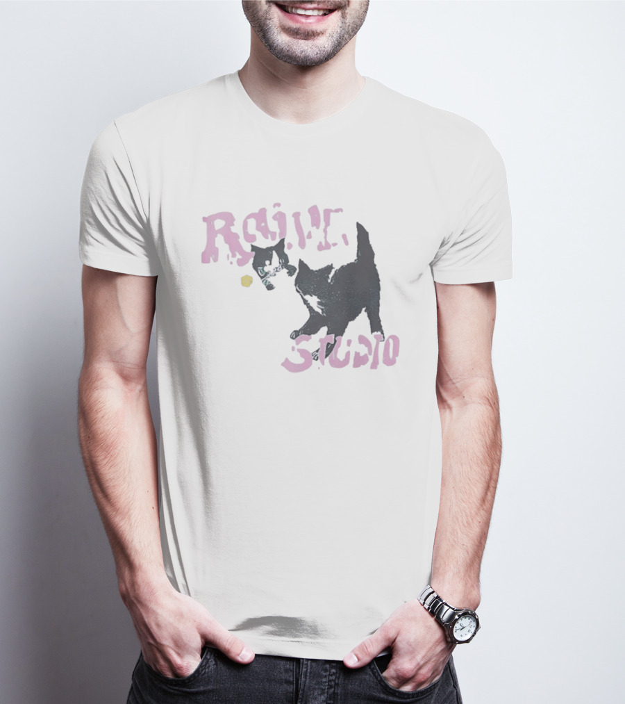 Raive Studio Cats Kitten Playful Black Cat T-Shirt
