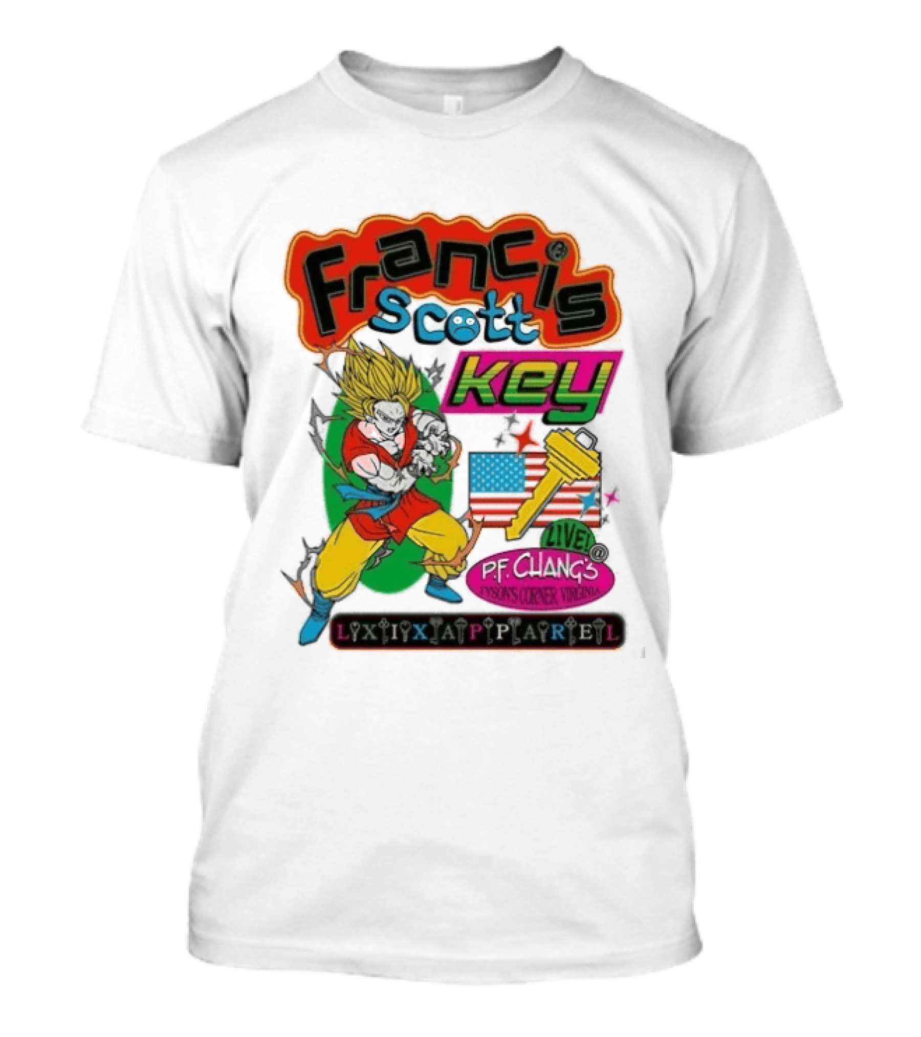 Francis Scott Key Son Goku LAXP Apparel Pf Chang's Tysons Corner Virginia 1814 T-Shirt