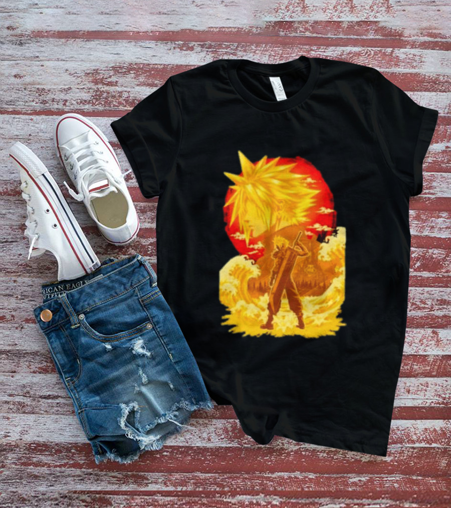 Cloud Strife Final Fantasy VII Shinra Ukiyo E Wave T-Shirt