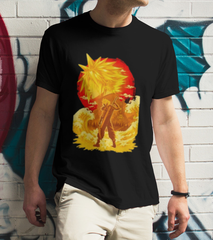 Cloud Strife Final Fantasy VII Shinra Ukiyo E Wave T-Shirt