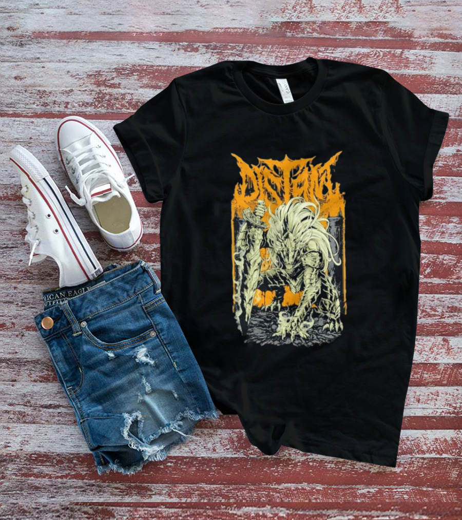 Distant Black Blade Dark Fantasy Warrior With Sword T-Shirt