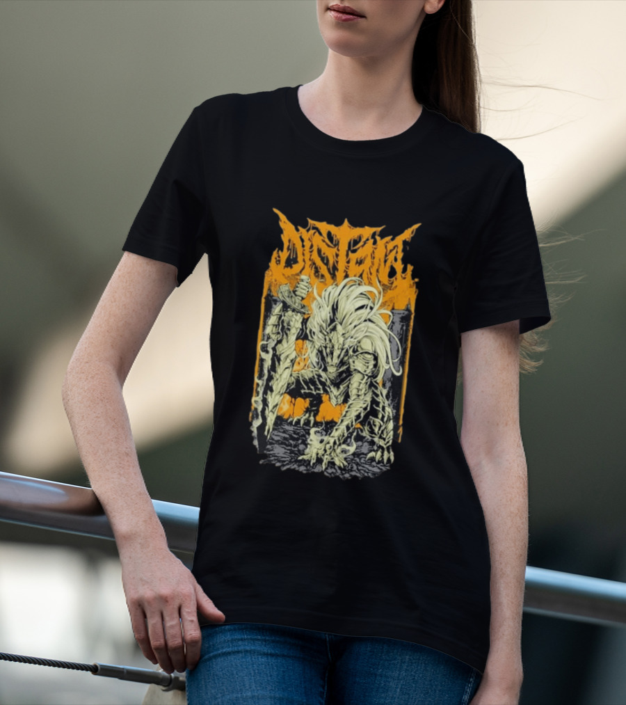 Distant Black Blade Dark Fantasy Warrior With Sword T-Shirt