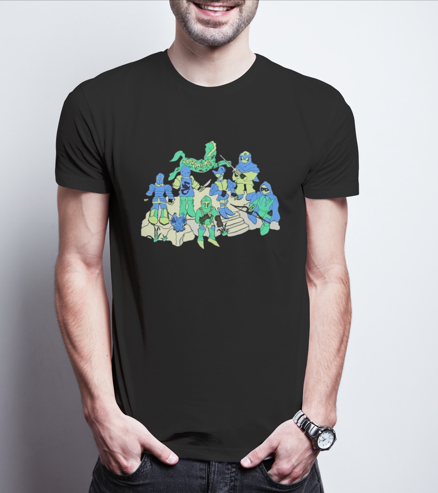 Dungeon Animal Fantasy Knight Warriors Group T-Shirt