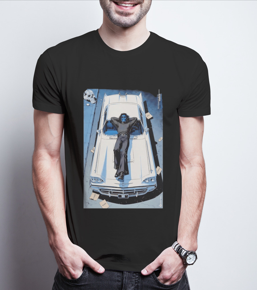 Filter Charlotte You Are The Content Now Tour Blue Skull Man On Classic Car T-Shirt