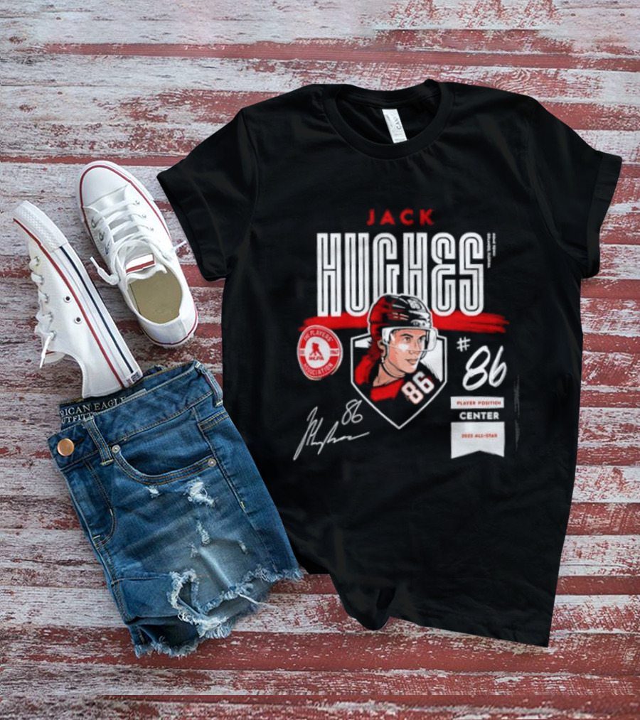 Jack Hughes NHLPA Signature 2023 All Star Center #86 T-Shirt