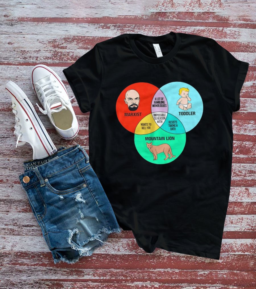 Venn Diagram Humor Marxist Toddler Mountain Lion Impossible To Reason T-Shirt