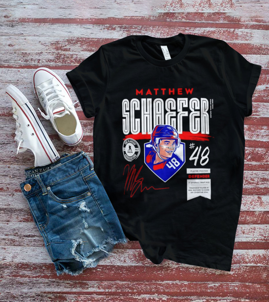 Matthew Schaefer No 48 NHLPA Defender 1st Overall Draft Pick T-Shirt