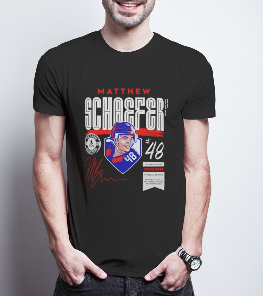 Matthew Schaefer No 48 NHLPA Defender 1st Overall Draft Pick T-Shirt