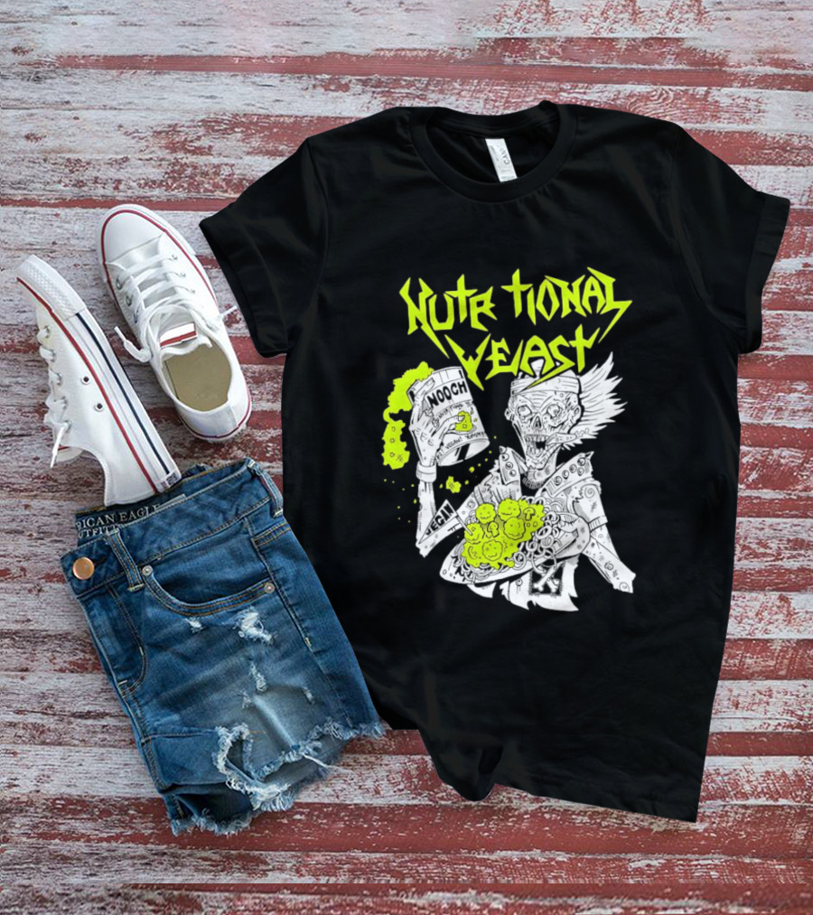 Nutritional Yeast Nooch Vegan Yummy B12 Skeleton T-Shirt