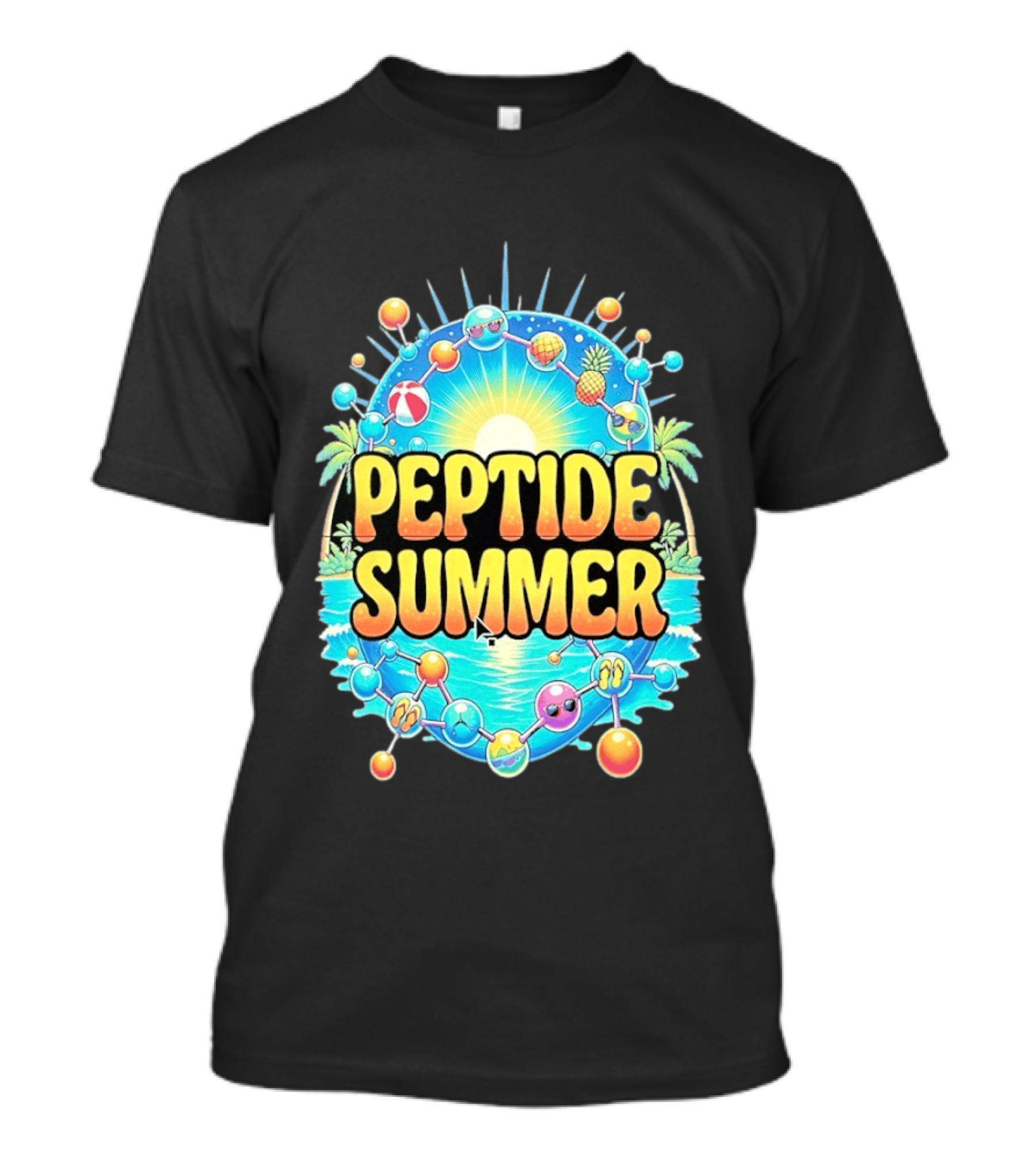 Peptide Summer Tropical Molecular Science Beach Vibe T-Shirt