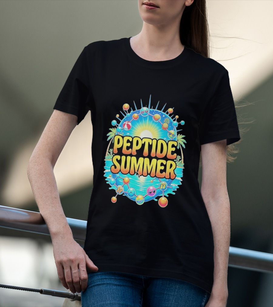 Peptide Summer Tropical Molecular Science Beach Vibe T-Shirt