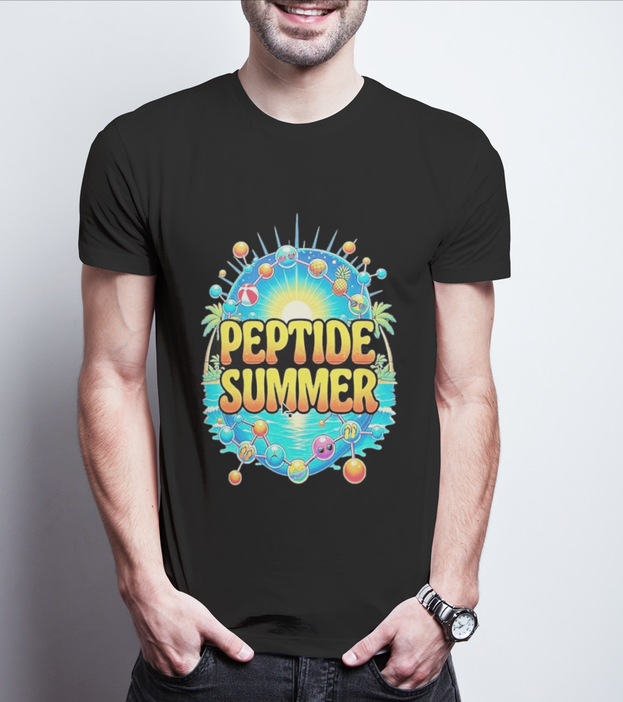 Peptide Summer Tropical Molecular Science Beach Vibe T-Shirt