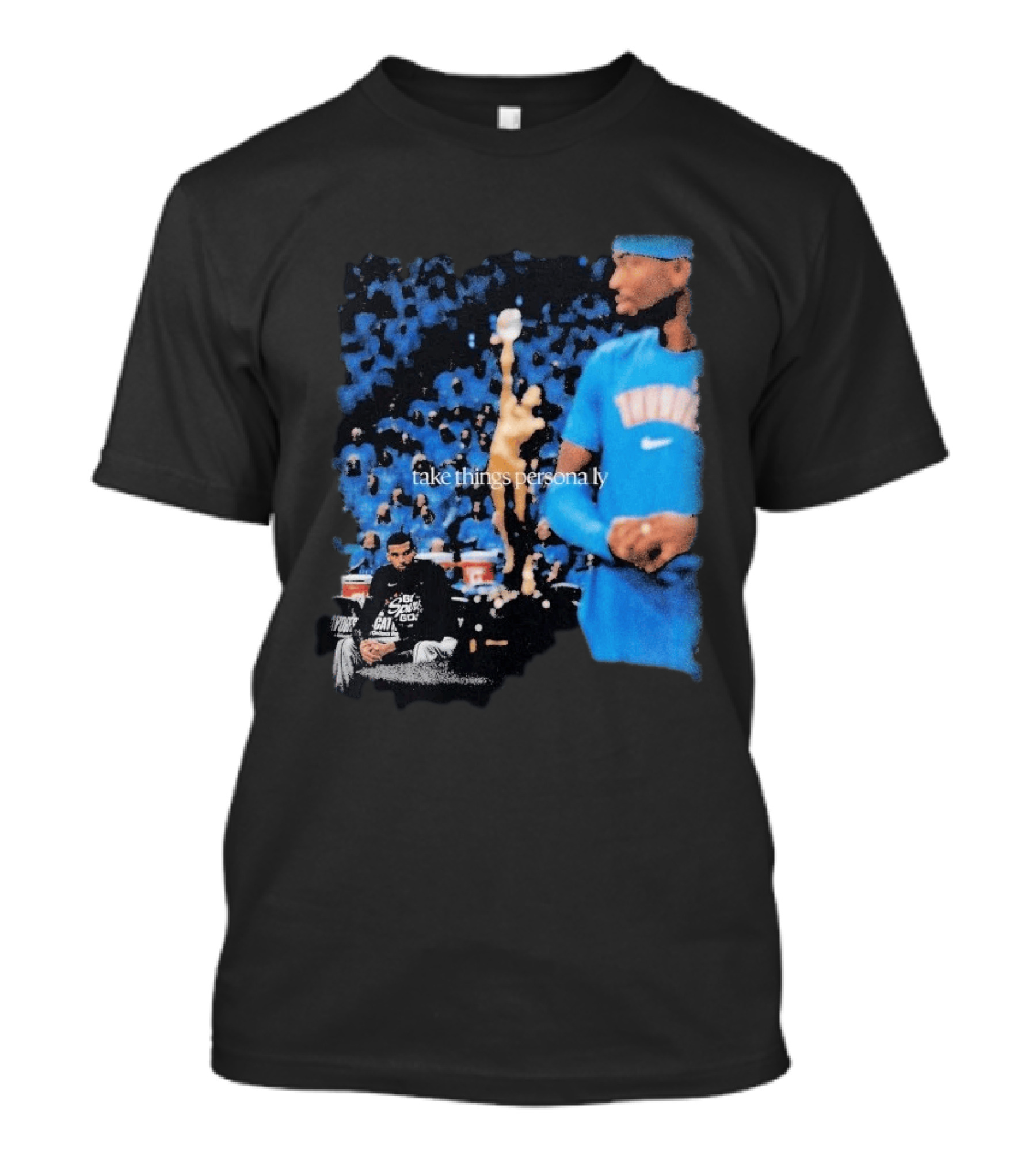 Shai Gilgeous Alexander Take Things Personally Blue Outfit And Black T-Shirt