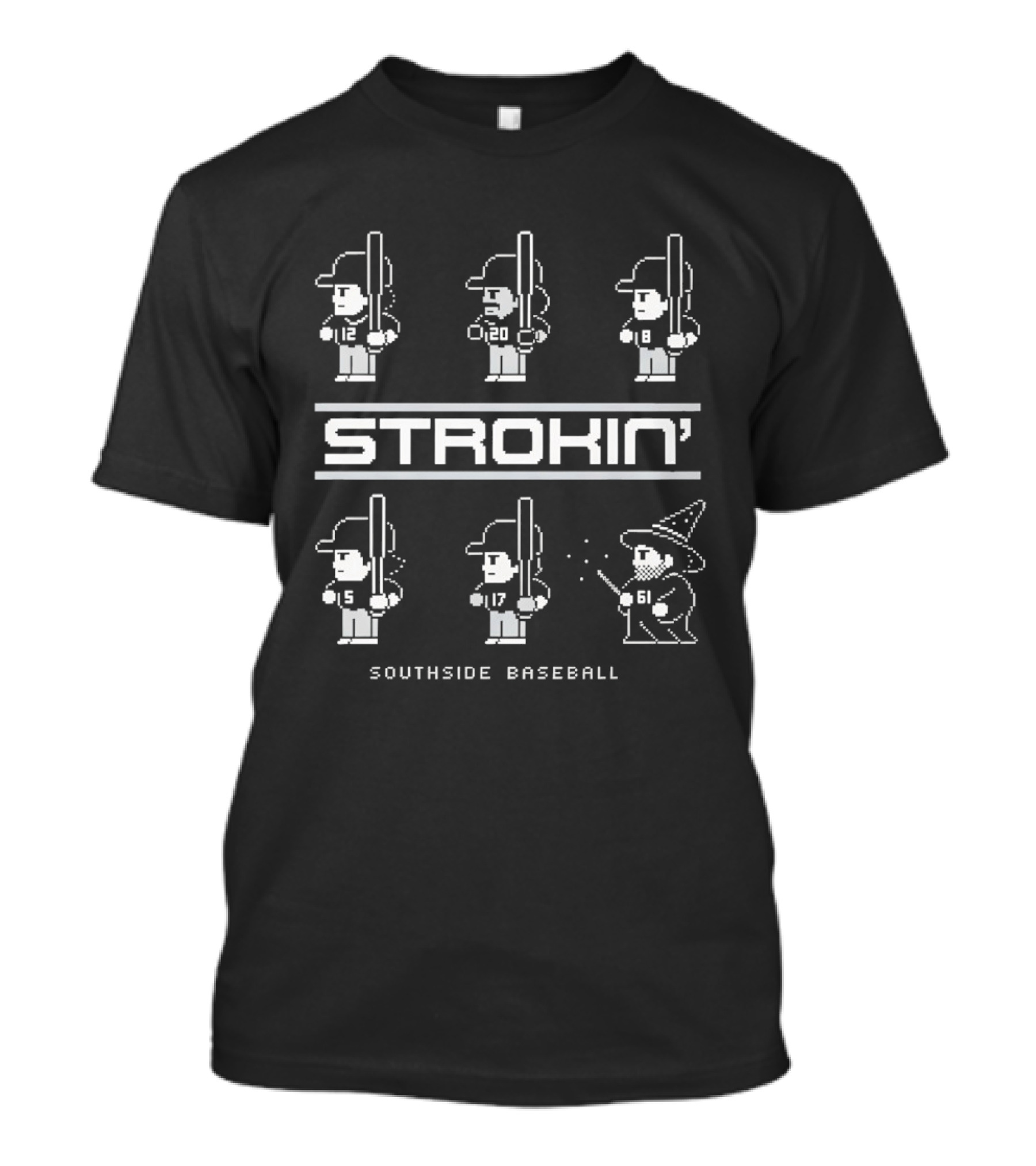Strokin' Southside Baseball 8 Bit Player T-Shirt