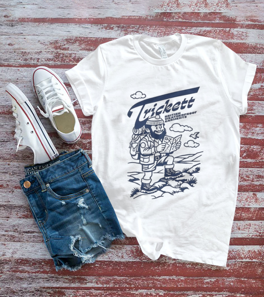 Trickett Hiker In British Landscape With Weatherproof Gear T-Shirt