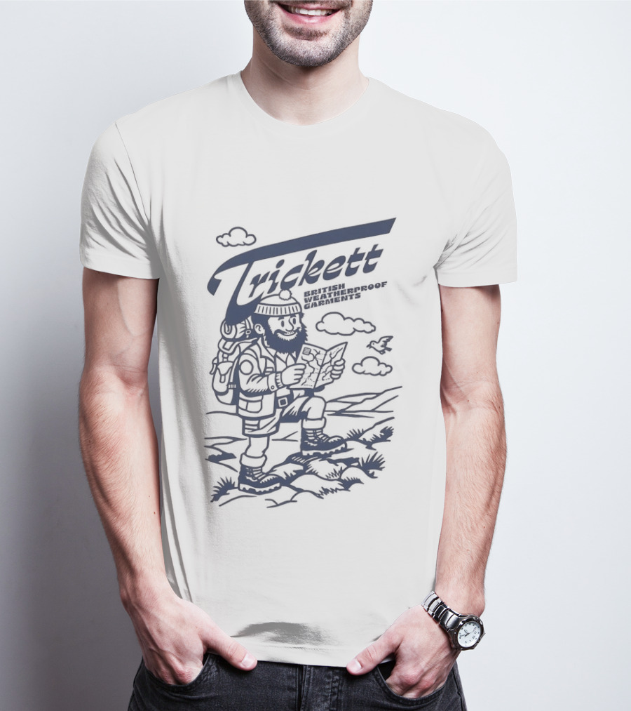 Trickett Hiker In British Landscape With Weatherproof Gear T-Shirt