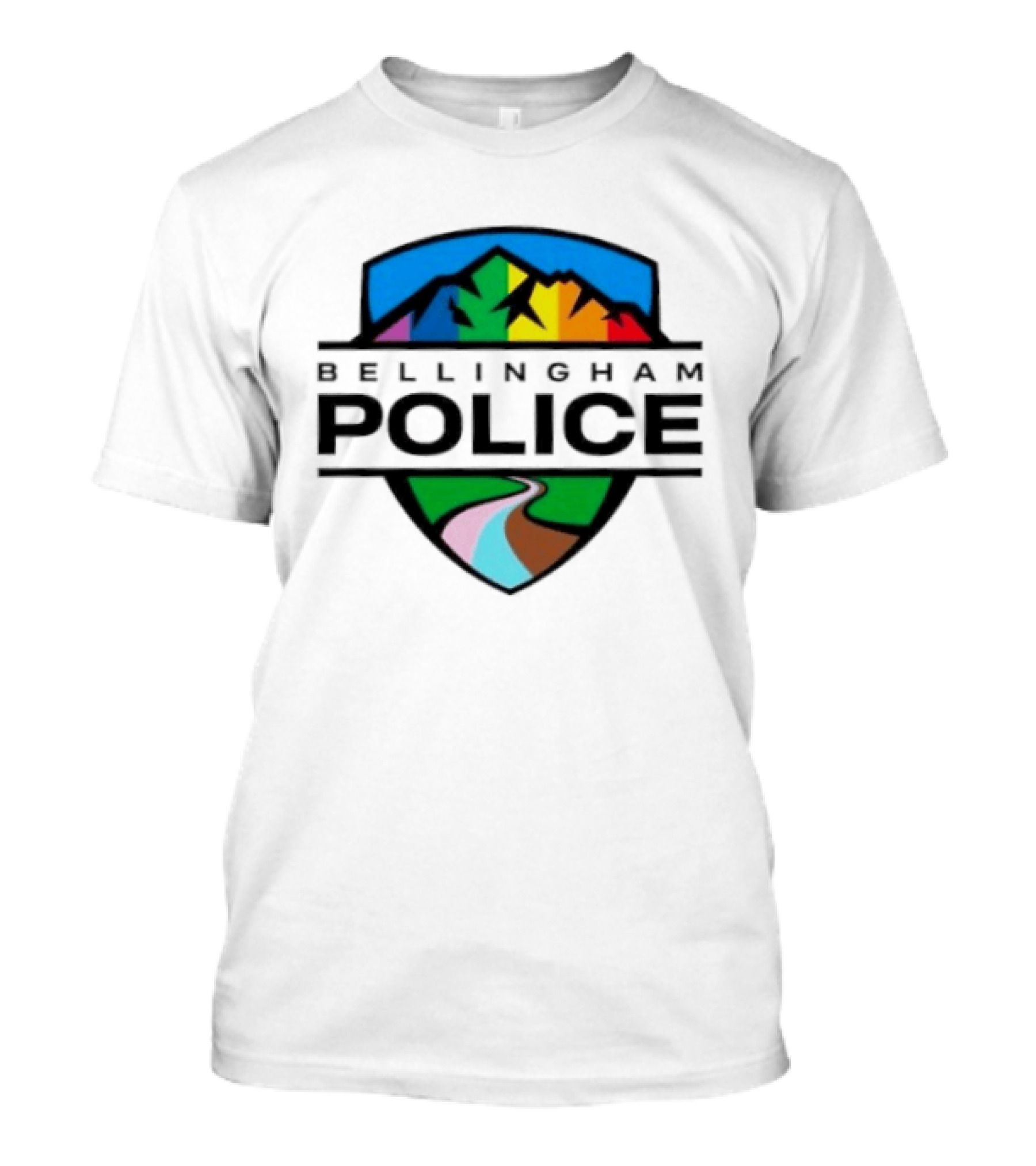 Bellingham Police Pride Mountain Shield LGBTQ Pathway T-Shirt