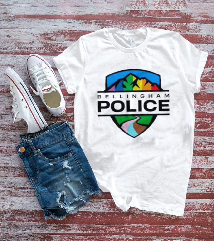 Bellingham Police Pride Mountain Shield LGBTQ Pathway T-Shirt