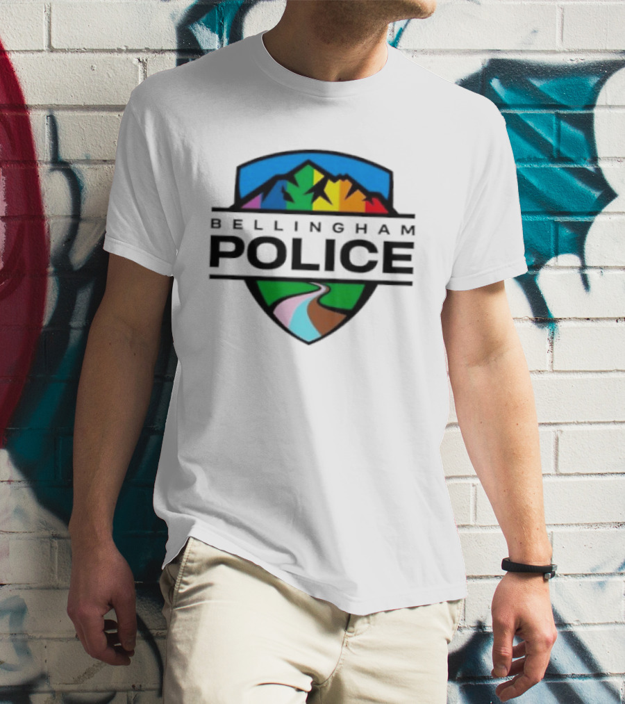 Bellingham Police Pride Mountain Shield LGBTQ Pathway T-Shirt