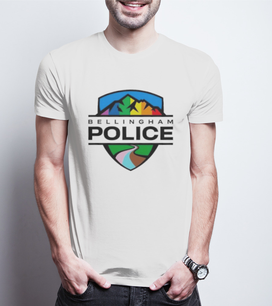 Bellingham Police Pride Mountain Shield LGBTQ Pathway T-Shirt
