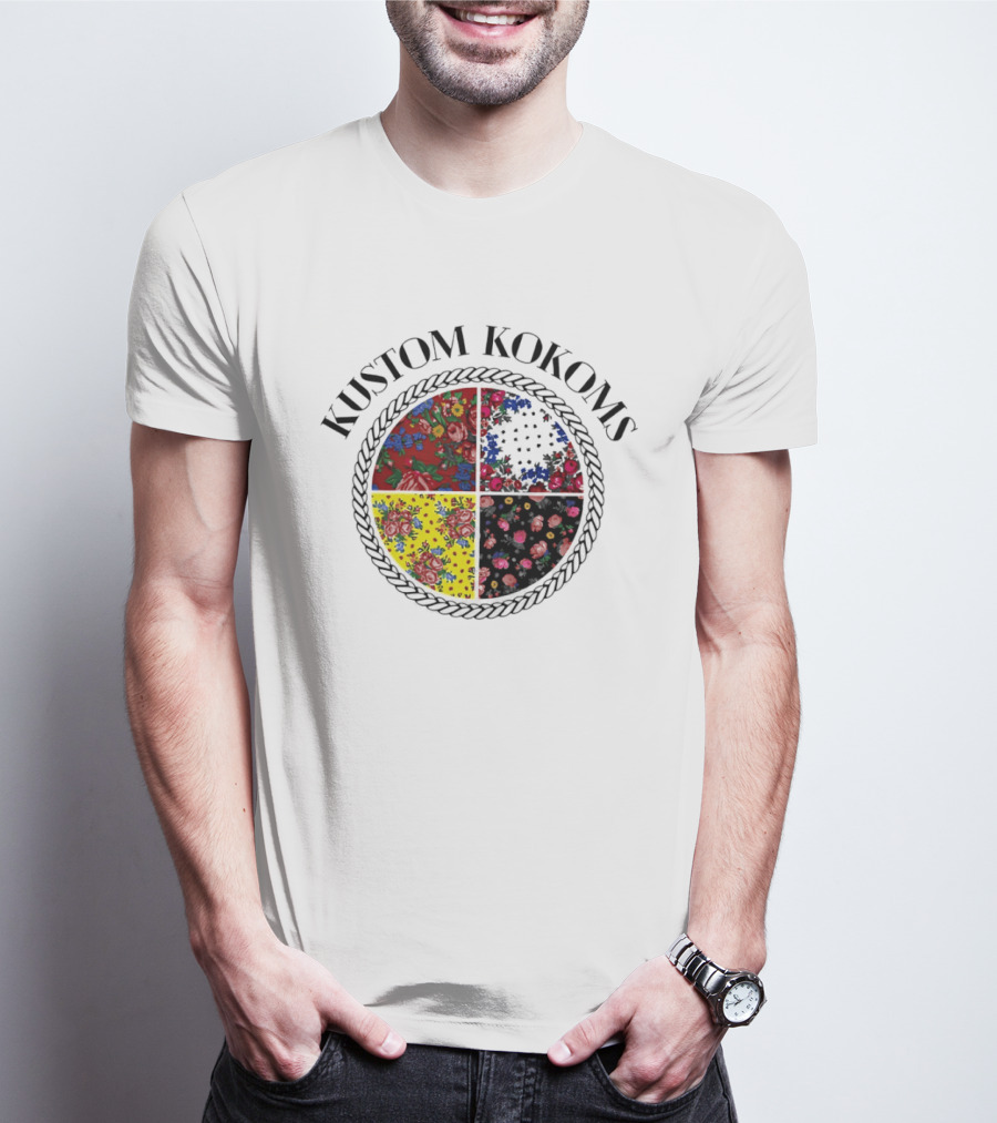 Kustom Kokoms Est 2024 Floral Kokom Patchwork T-Shirt
