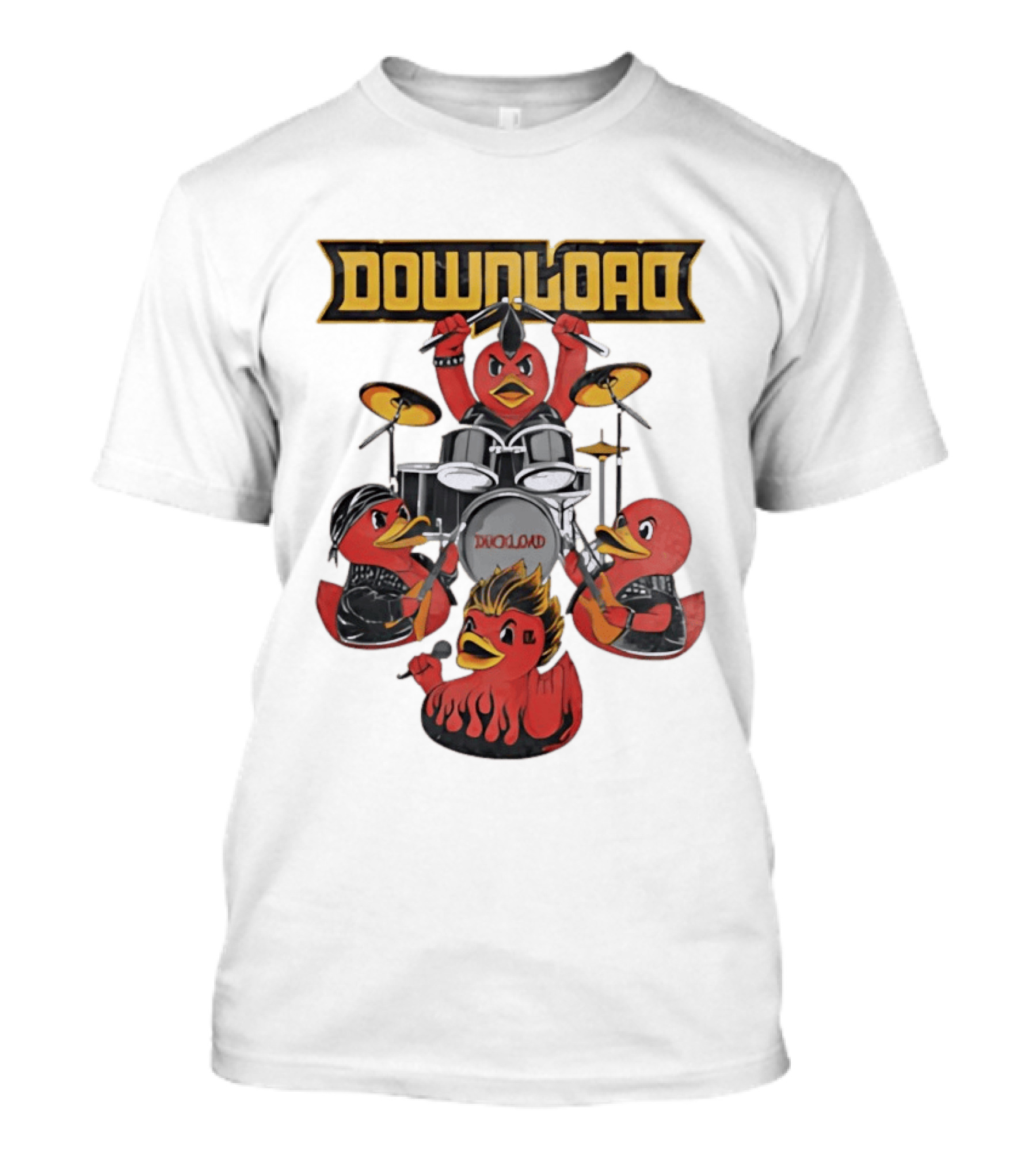 Download Festival Duck Band Rock Drummers T-Shirt