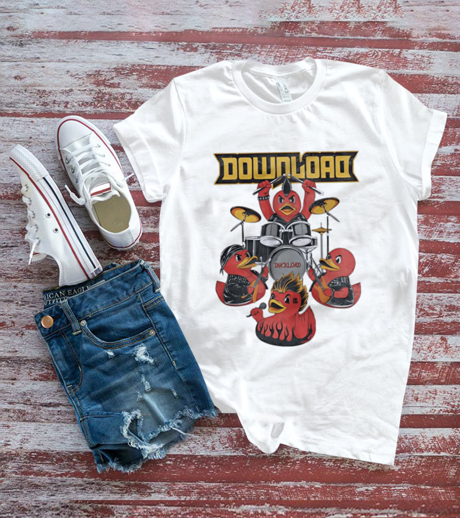 Download Festival Duck Band Rock Drummers T-Shirt