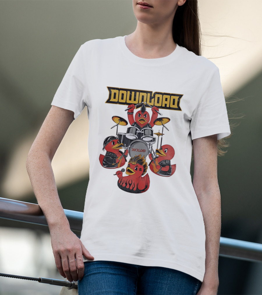 Download Festival Duck Band Rock Drummers T-Shirt