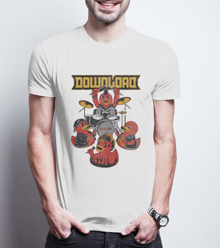 Download Festival Duck Band Rock Drummers T-Shirt
