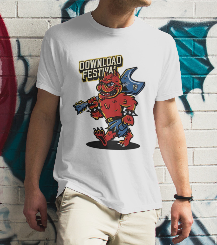 Download Festival Hellhound Character With Guitar T-Shirt