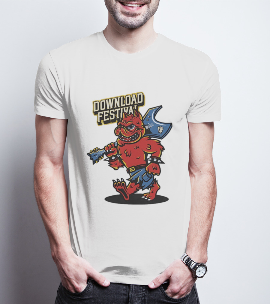 Download Festival Hellhound Character With Guitar T-Shirt