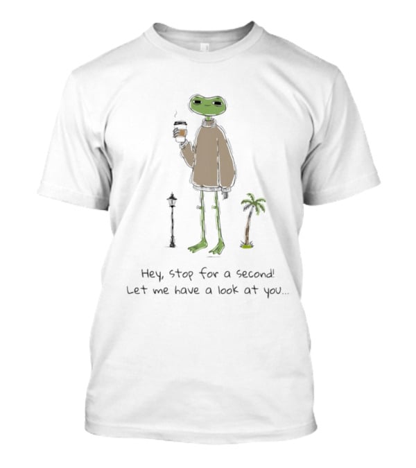 Hey Stop For A Second Frog Let Me Have A Look At You Coffee Palm Tree T-Shirt
