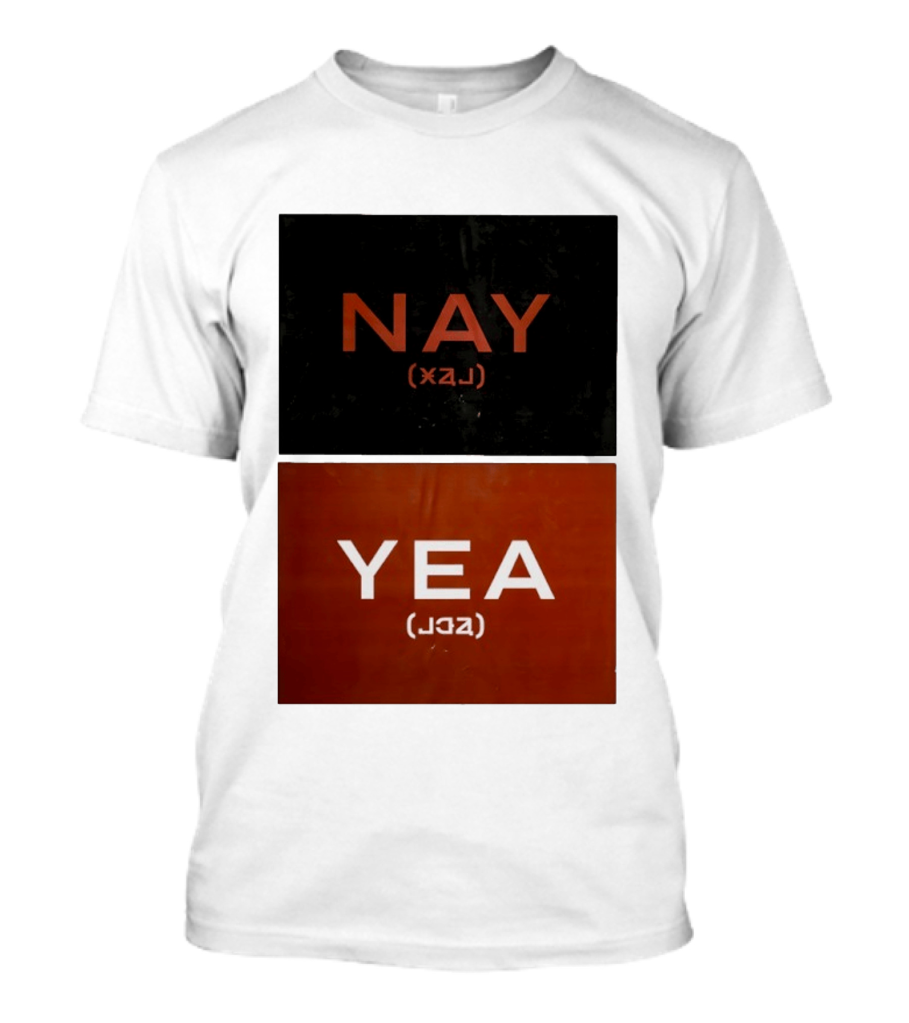 Nay Yea Minimalist Affirmation Negation Optical Illusion T-Shirt