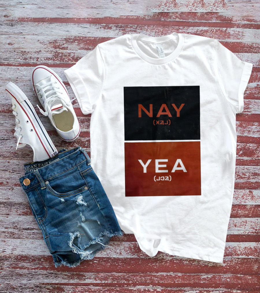 Nay Yea Minimalist Affirmation Negation Optical Illusion T-Shirt