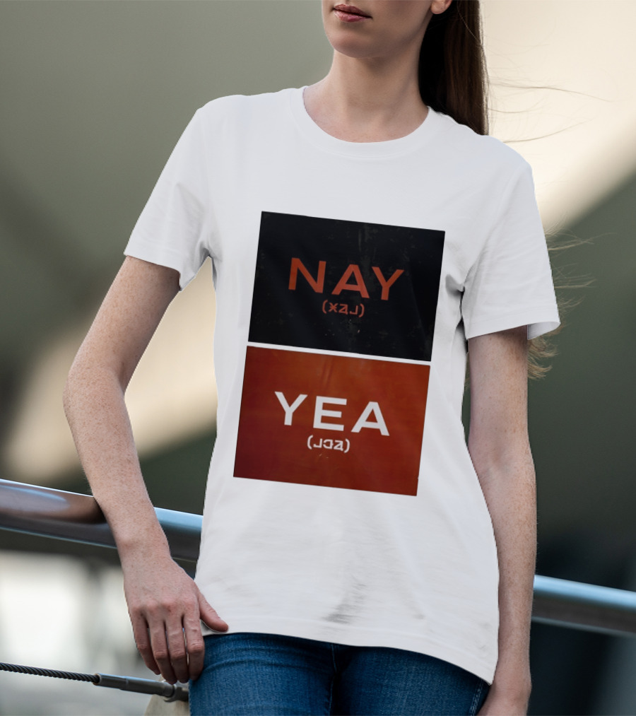 Nay Yea Minimalist Affirmation Negation Optical Illusion T-Shirt