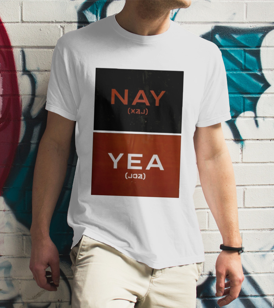 Nay Yea Minimalist Affirmation Negation Optical Illusion T-Shirt
