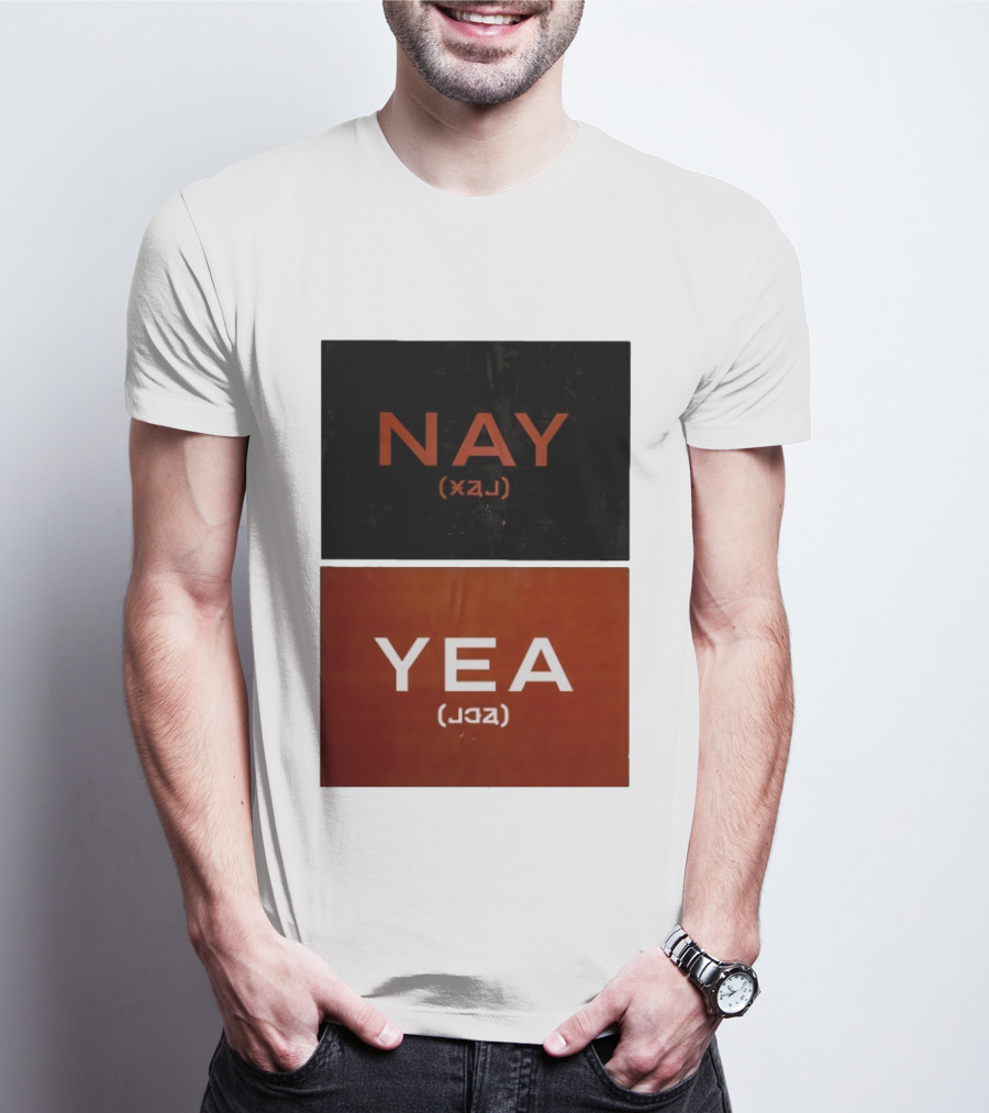 Nay Yea Minimalist Affirmation Negation Optical Illusion T-Shirt