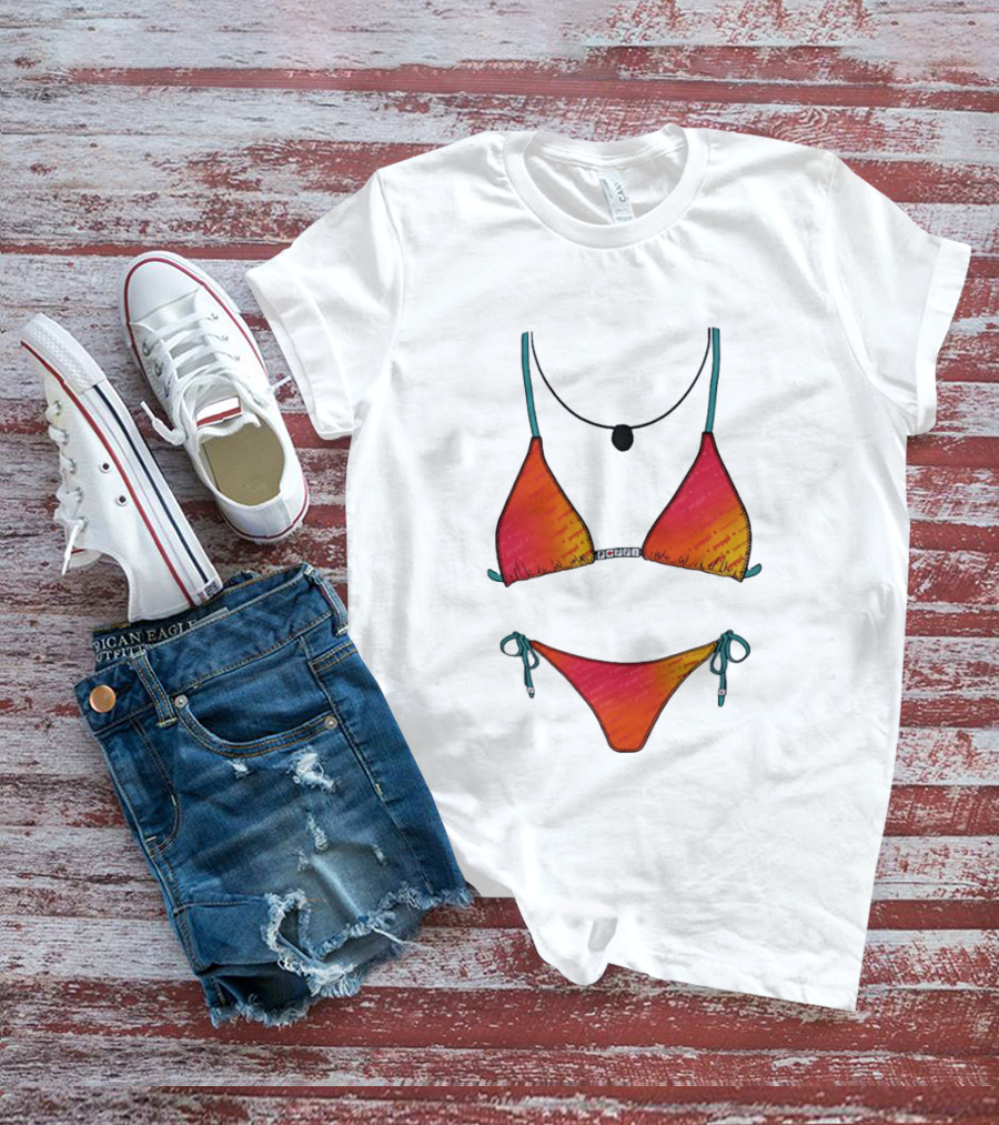 Poppi Bikini Swimsuit Colorful Summer Beachwear T-Shirt