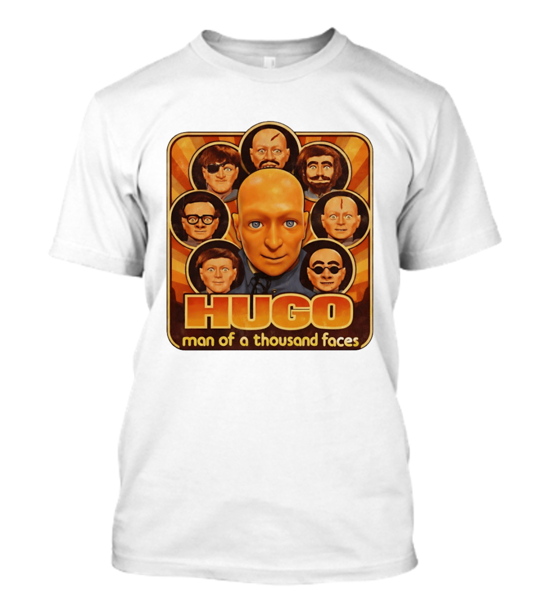Hugo Man Of A Thousand Faces Ventriloquist Dummy Mask Collection T-Shirt