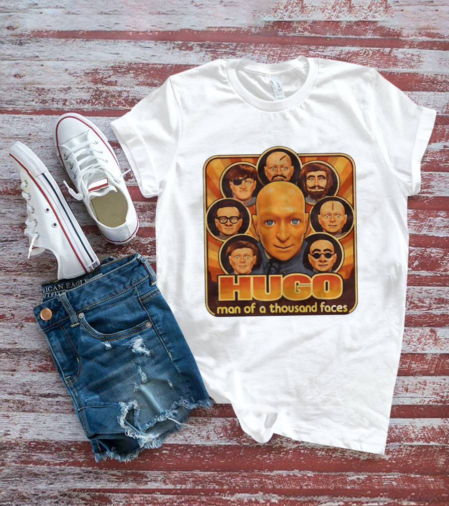 Hugo Man Of A Thousand Faces Ventriloquist Dummy Mask Collection T-Shirt