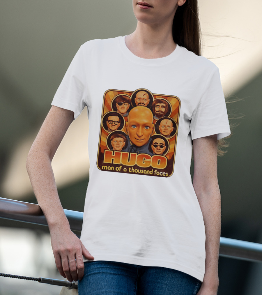 Hugo Man Of A Thousand Faces Ventriloquist Dummy Mask Collection T-Shirt