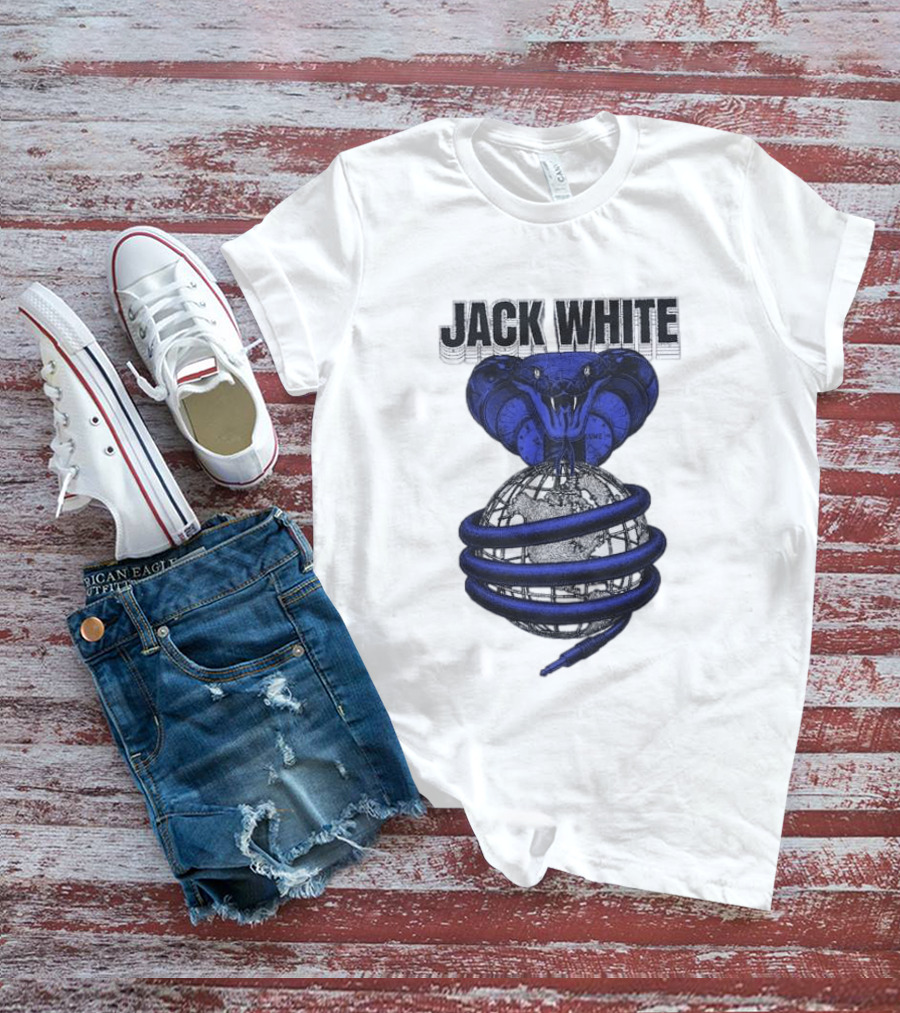 Jack White No Name Tour 2026 Snake Wrapped Around Globe T-Shirt