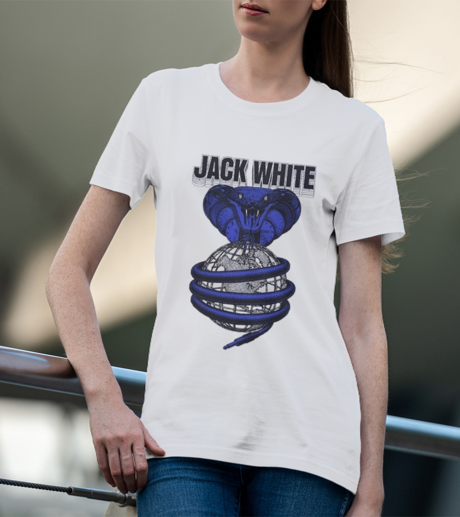Jack White No Name Tour 2026 Snake Wrapped Around Globe T-Shirt