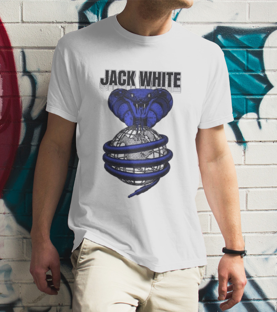 Jack White No Name Tour 2026 Snake Wrapped Around Globe T-Shirt