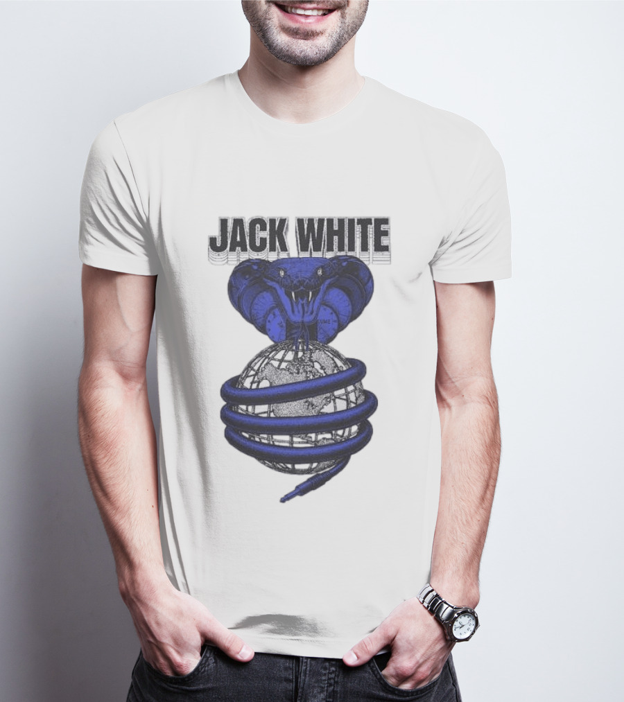 Jack White No Name Tour 2026 Snake Wrapped Around Globe T-Shirt