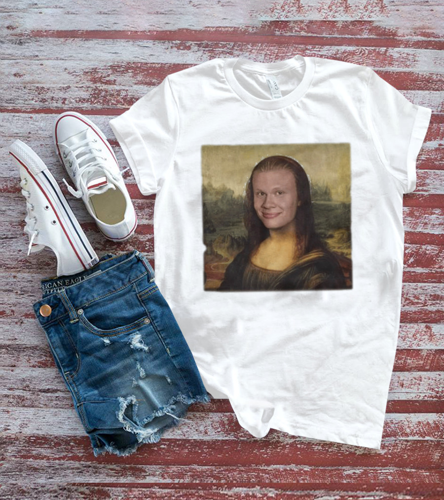 Mona Lisa Erling Haaland Meme Face Fusion T-Shirt