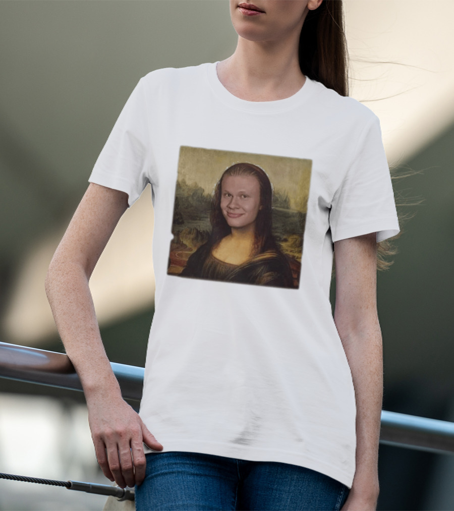 Mona Lisa Erling Haaland Meme Face Fusion T-Shirt