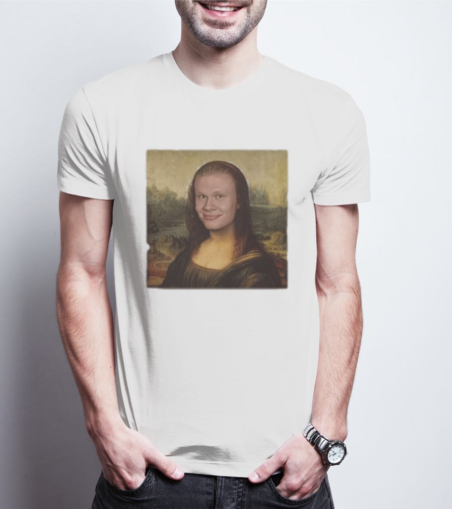 Mona Lisa Erling Haaland Meme Face Fusion T-Shirt